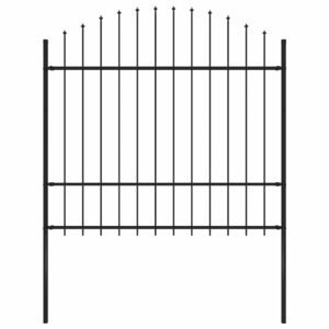Garden Fence Woerden with Spear Top Steel 170x175 cm Black