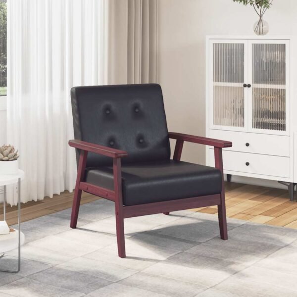 Armchair  Black Faux Leather
