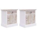 Bedside Cabinets 2 pcs 38x28x45 cm Paulownia Wood