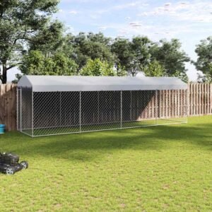 Outdoor Dog Kennel with Roof 760x190x225 cm