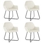 Dining Chairs 4 pcs Cream Velvet
