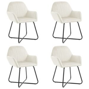 Dining Chairs 4 pcs Cream Velvet