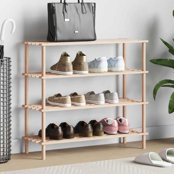 4-Tier Shoe Rack Solid Fir Wood