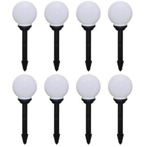 Outdoor Pathway Lamps 8 pcs LED 15 cm with Ground Spike