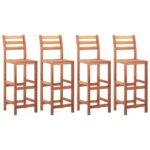 Bar Chairs 4 pcs Solid Acacia Wood