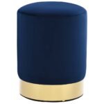 Stool Blue and Gold Velvet 28 x 36 cm