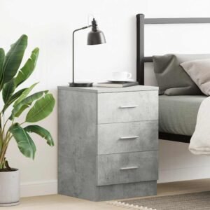 Bedside Cabinet Concrete Grey 38x35x56 cm Engineered Wood
