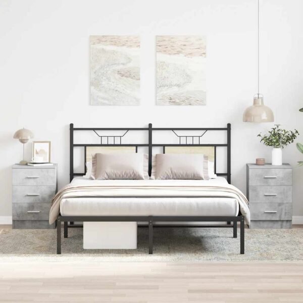 Bedside Cabinets 2 pcs Concrete Grey 38x35x56 cm Engineered Wood