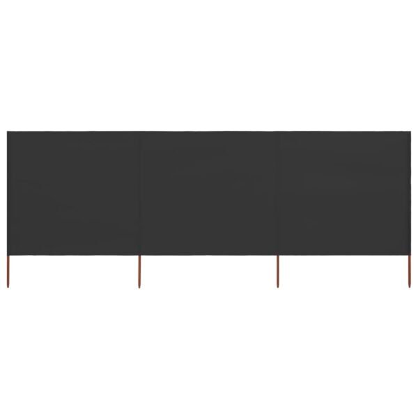 3-panel Wind Screen Fabric 400x160 cm Anthracite