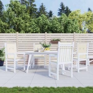 Garden Lowback Chair Cushions 4 pcs Cream 100x50x2 cm Oxford Fabric