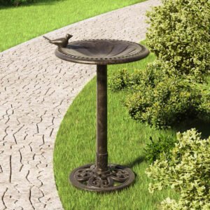Garden Bird Bath Bronze Plastic