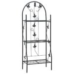 3-Layer Plant Rack Black 52x28x128 cm Iron