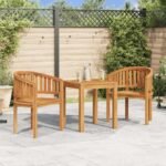 Banana Chairs 2 pcs Solid Teak Wood