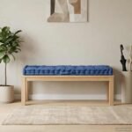 Pallet Floor Cushion Cotton 120x40x7 cm Light Blue