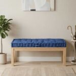 Pallet Floor Cushion Cotton 120x80x10 cm Light Blue