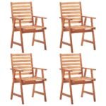 Outdoor Dining Chairs 4 pcs Solid Acacia Wood