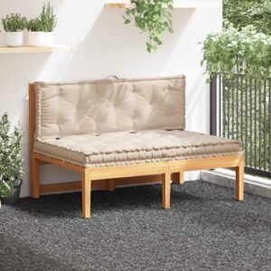 Pallet Floor Cushions 2 pcs Cotton Beige