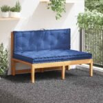 Pallet Floor Cushions 2 pcs Cotton Light Blue