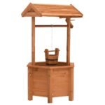Garden Wishing Well Planter 40x40x84 cm Firwood
