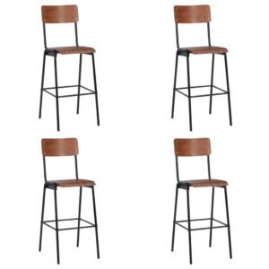 Bar Stools 4 pcs Solid Plywood Steel