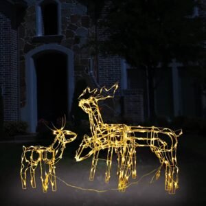 3 Piece Christmas Light Display Reindeers 229 LEDs