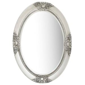 Wall Mirror Baroque Style 50x70 cm Silver