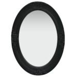 Wall Mirror Baroque Style 50x70 cm Black