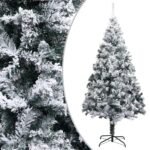 Artificial Christmas Tree with Flocked Snow Green 210 cm PVC
