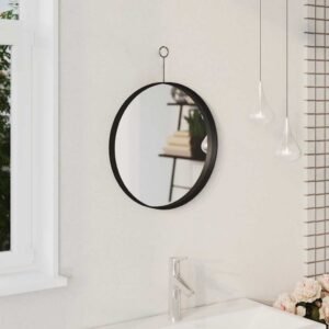 Hanging Mirror with Hook Black 40 cm