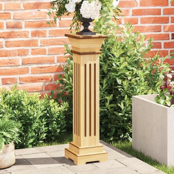 Classic Square Pillar Plant Stand Light Wood 17x17x66 cm MDF