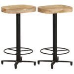 Bar Stools 2 pcs 66 cm Solid Mango Wood