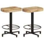 Bar Stools 2 pcs 52 cm Solid Mango Wood
