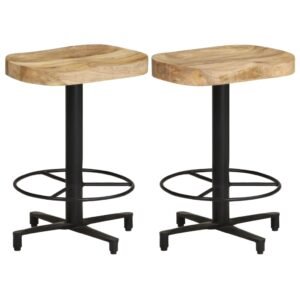 Bar Stools 2 pcs 52 cm Solid Mango Wood
