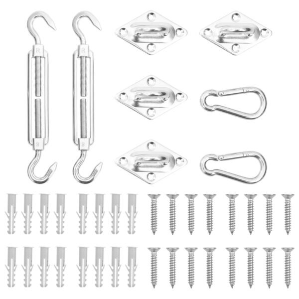8 Piece Sunshade Sail Accessory Set Stainless Steel
