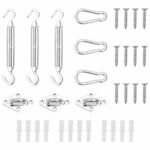 9 Piece Sunshade Sail Accessory Set Stainless Steel