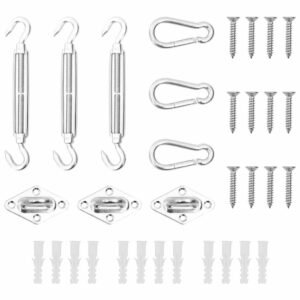 9 Piece Sunshade Sail Accessory Set Stainless Steel