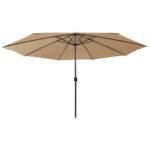 Garden Parasol with LED Lights 400 cm Taupe