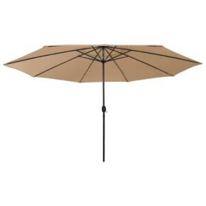 Garden Parasol with LED Lights 400 cm Taupe