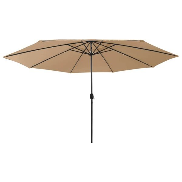 Garden Parasol with LED Lights 400 cm Taupe
