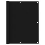 Balcony Screen Black 120x600 cm Oxford Fabric
