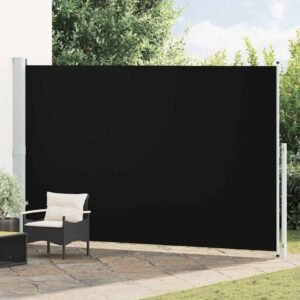 Patio Retractable Side Awning 220x500cm Black