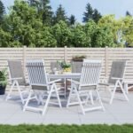 Garden Highback Chair Cushions 6 pcs Grey 120x50x3 cm Fabric