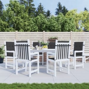 Garden Lowback Chair Cushions 6 pcs Black 100x50x3 cm Oxford Fabric