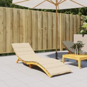 Sun Lounger Cushion Beige 200x60x3cm Oxford Fabric