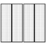 Insect Door Curtains 2 pcs with Magnet Blocks Black 200x80 cm