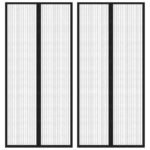 Insect Door Curtains 2 pcs with Magnet Blocks Black 210x90 cm