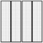 Insect Door Curtains 2 pcs with Magnet Blocks Black 220x100 cm