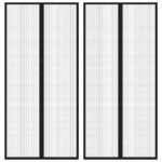 Insect Door Curtains 2 pcs with Magnet Blocks Black 220x110 cm