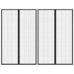 Insect Door Curtains 2 pcs with Magnet Blocks Black 220x130 cm
