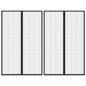 Insect Door Curtains 2 pcs with Magnet Blocks Black 220x130 cm